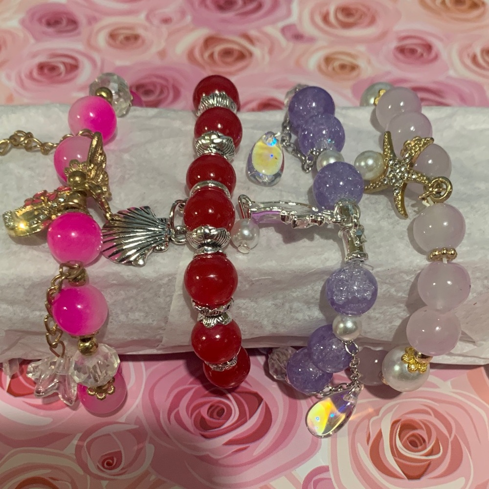 Elegant Multi-Color Beaded Bracelet Set